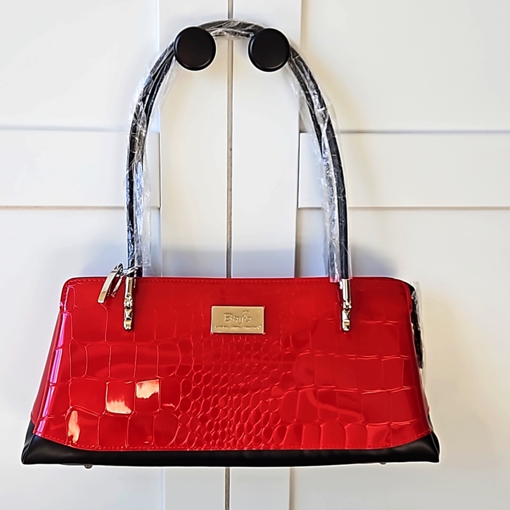 Beijo "Uptown"  lipstick red textured unique bag NWT